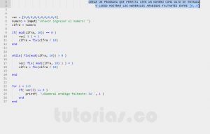 programacion en matLab: numeros arabigos faltantes
