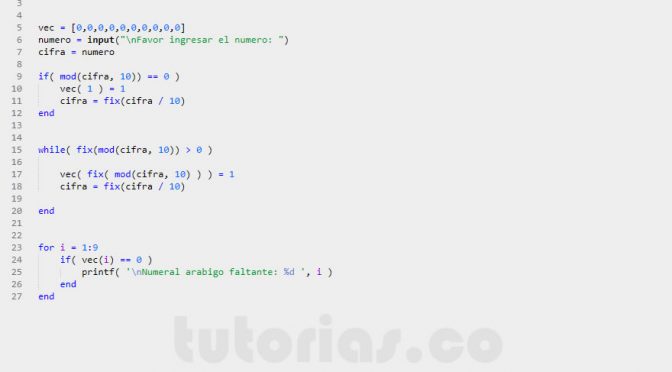 arrays – matLab  (numeros arabigos faltantes)