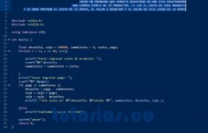 programacion en turbo C: caja registradora simple