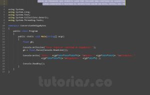programacion en c#: conversion de gigabytes
