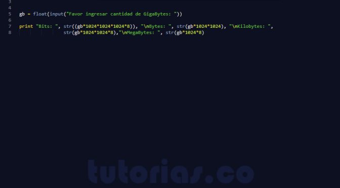 operadores – python (conversion de gigabytes)