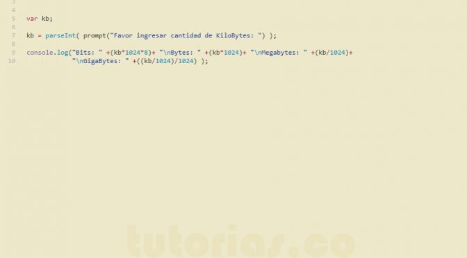 programacion en javascript: conversion de kilobytes