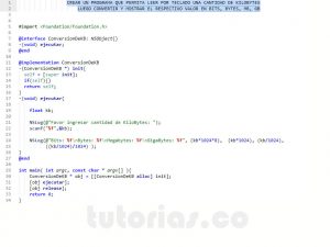 programacion en objective C: conversion de kilobytes