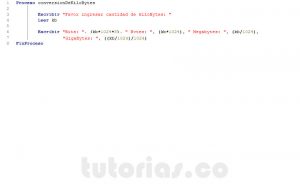 programacion en pseint: conversion de kilobytes