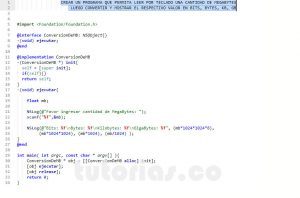 programacion en objective C: conversion de megabytes