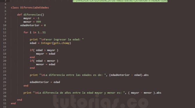 programacion en ruby: diferencia de edades