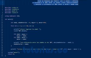 programacion en turbo C: diferencia de edades