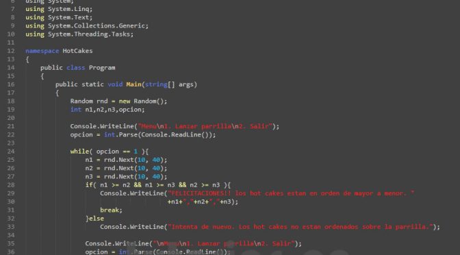 programacion en c#: lanzamiento de hot cakes