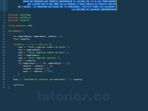 programacion en C++: incremento de salarios