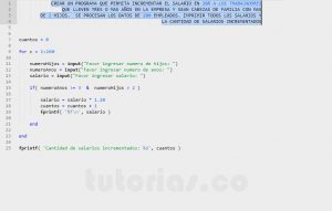 programacion en matLab: incremento de salarios