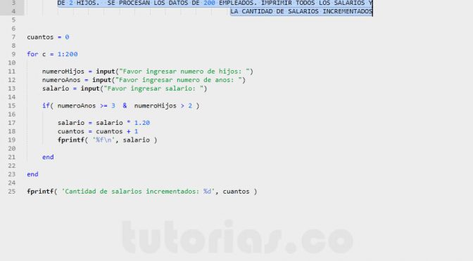programacion en matLab: incremento de salarios