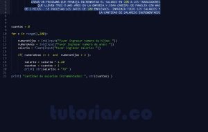 programacion en python: incremento de salarios
