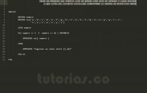 programacion en pseudocodigo: letra del alfabeto