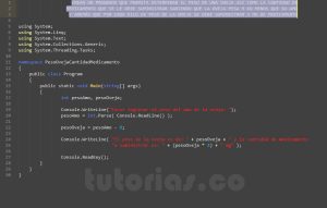 programacion en c#: peso de oveja y cantidad de medicamento