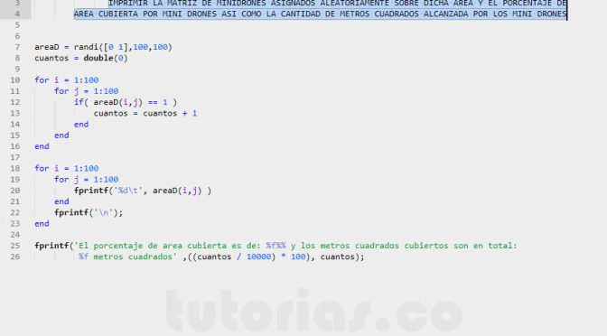 arrays – matLab (porcentaje y cantidad de metros cuadrados)