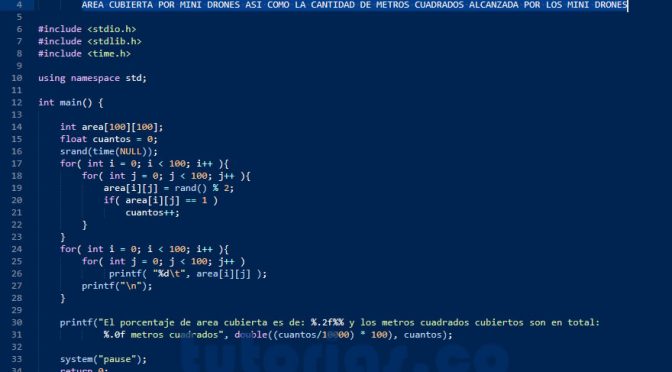 programacion en turbo C: porcentaje y cantidad de metros cuadrados