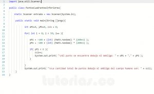 programacion en java: puntos cuadrantes inferiores