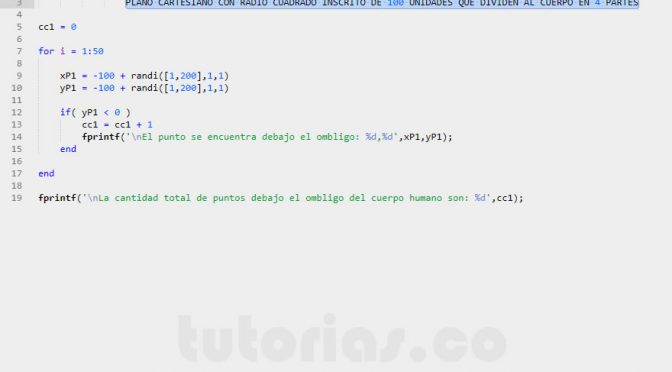 ciclo for – matLab (puntos cuadrantes inferiores)