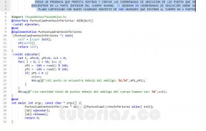 programacion en objective C: puntos cuadrantes inferiores