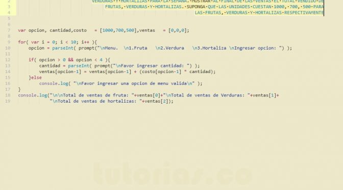 programacion en javascript: venta de frutas, verduras y hortalizas