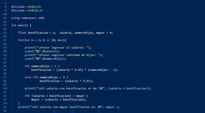 programacion en turbo C: bonificacion del cinco por ciento