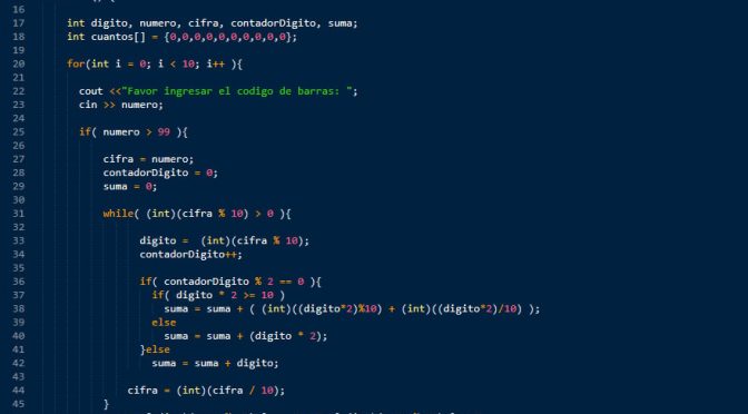 arrays – visual C++ (cantidad digito de verificacion)