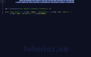 programacion en python: conversion de centimetros