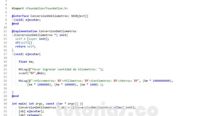 POO + Objective C (conversion de Kilometros)