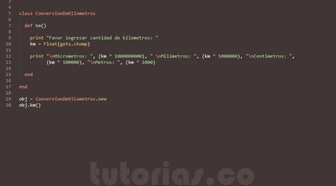 POO + ruby (conversion de Kilometros)