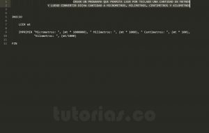programacion en pseudocodigo: conversion de metros