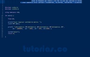 programacion en turbo C: conversion de metros