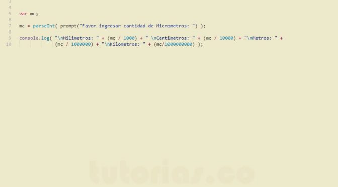 operadores + javascript (conversion de Micrometros)