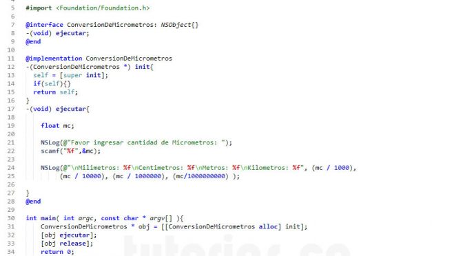 programacion en Objective C: conversion de micrometros