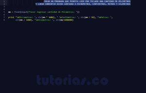 programacion en python: conversion de milimetros