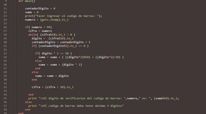 programacion en ruby: digito de verificacion