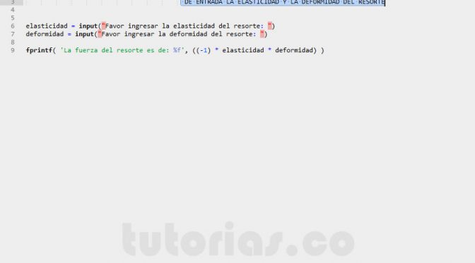 operadores – matLab (ley de hooke)