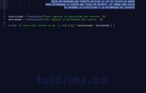 programacion en python: ley de hooke