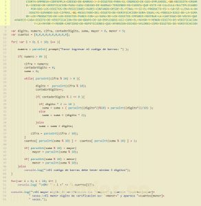 programacion en javascript: mayor y menor digito de verificacion