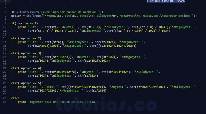 programacion en python: tamaño de archivo
