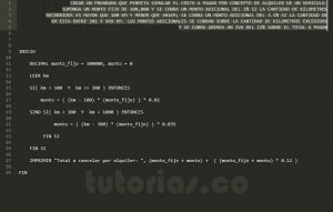 programacion en pseudocodigo: alquiler de vehiculo