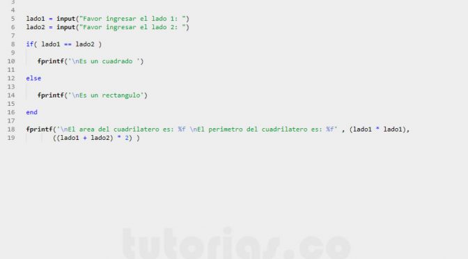 programacion en matLab: area perimetro cuadrilatero