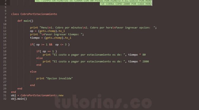 programacion en ruby: cobro por estacionamiento