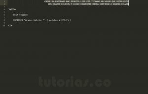 programacion en pseudocodigo: conversion grados celsius a kelvin