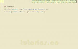programacion en javascript: convertir grados fahrenheit a celsius