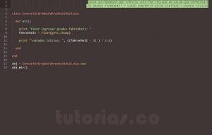 programacion en ruby: convertir grados fahrenheit a celsius