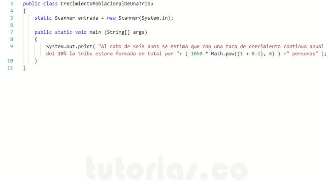 programacion en java: crecimiento poblacional de una tribu