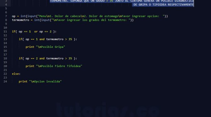 programación en python: diagnostico medico