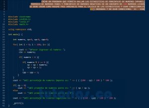 programacion en C++: estadistica de numeros