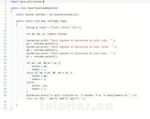 programacion en java: mayor tonalidad de un color