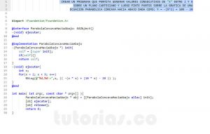 programacion en objective C: parabola concava hacia abajo